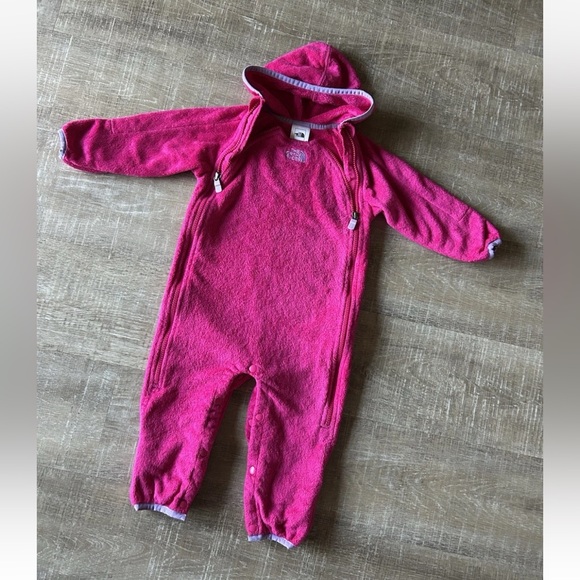 The North Face Other - The North Face Baby Buttery Fleece Bunting Dual Zip Pink 12-18M Infant Snowsuit